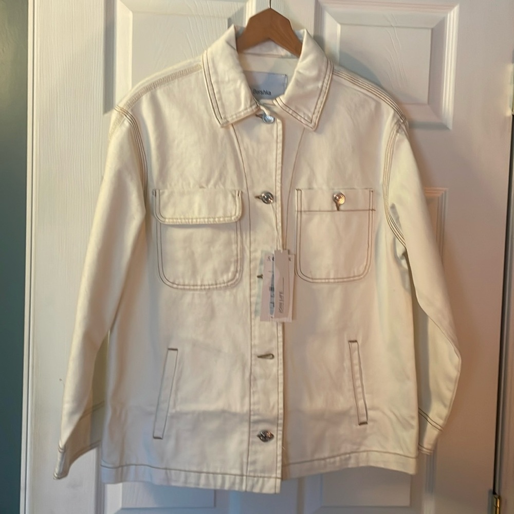 NWT Bershka Off White Denim Jacket